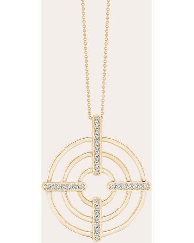 Natori Diamond Bar Infinity Circle Pendant Necklace - Natural