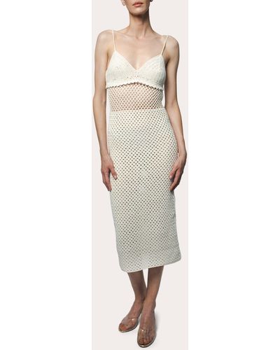 Santicler Viola Hand Crochet Strappy Dress - Natural