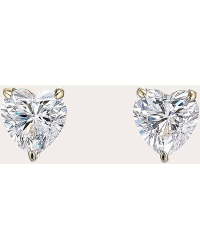 Anabela Chan Mini Diamond Heart Stud Earrings - Natural