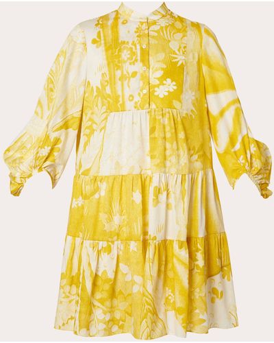 Erdem Tiered Shirt Dress - Yellow