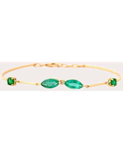 Yi Collection Emerald Marquise Duo Bangle Bracelet - Natural