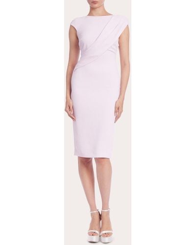 Badgley Mischka Asymmetric Drape Dress - Pink