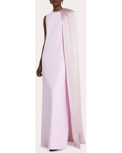 Safiyaa Asan Asymmetric Cape Gown - Pink