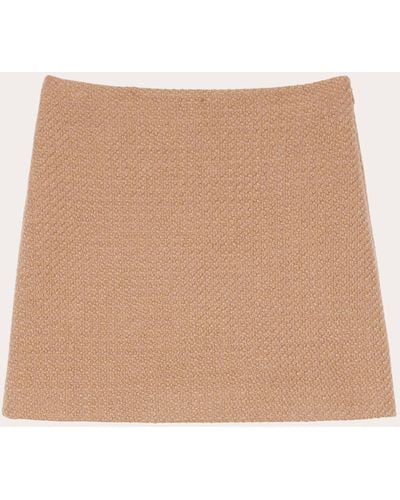 Theory Tweed High-waist Mini Skirt - Natural