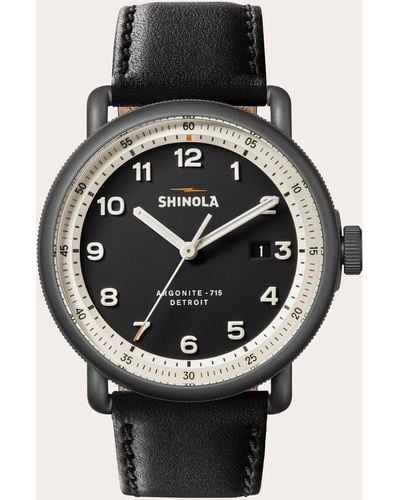 Shinola Canfield C56 43mm Leather-strap Watch - Black