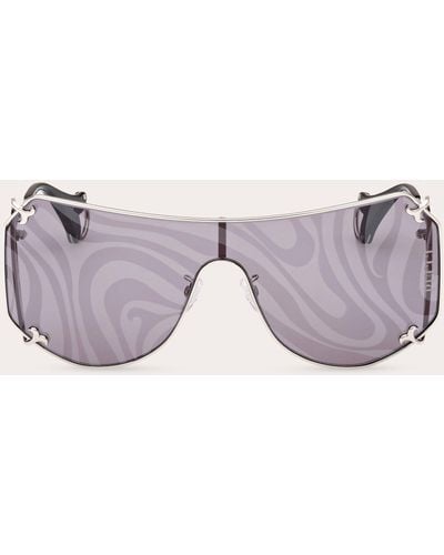 Emilio Pucci Swirl Fishtail Ep0209 Shield Sunglasses - Gray