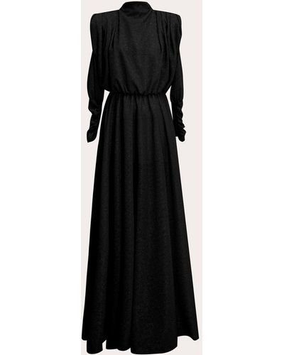 Rayane Bacha Lou Drape Dress - Black