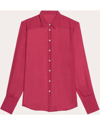 Helmut Lang Sheer Silk Shirt - Red