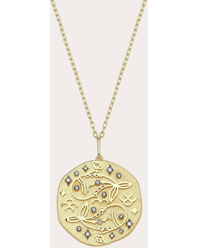 Charms Company Aquamarine Pisces Zodiac Pendant Necklace - Metallic