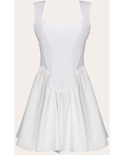 Dalood Corset Cotton Mini Dress - White