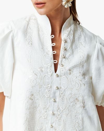 mestiza Women's Elliana Barong Mini Dress - White