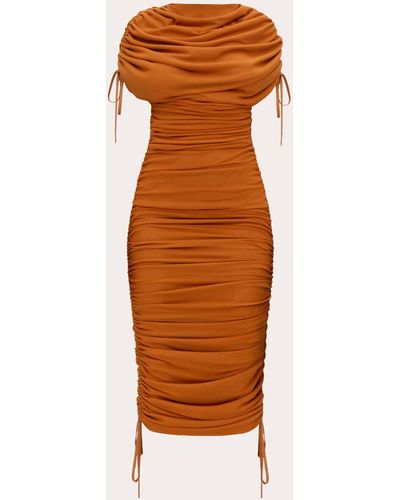 Andrea Iyamah Ratu Mesh Dress - Orange