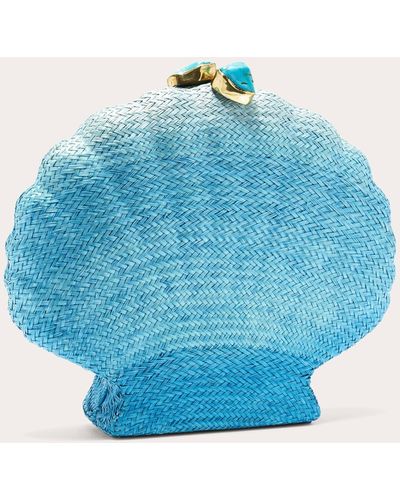 Emm Kuo Le Sirenuse Woven Shell Clutch - Blue