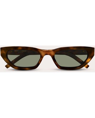 Saint Laurent Havana Cat-eye Sunglasses - Natural