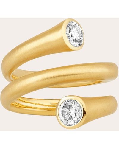 Carelle Whirl Diamond Spiral Ring - Metallic