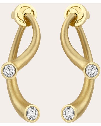 Carelle Whirl Diamond Earrings - Metallic