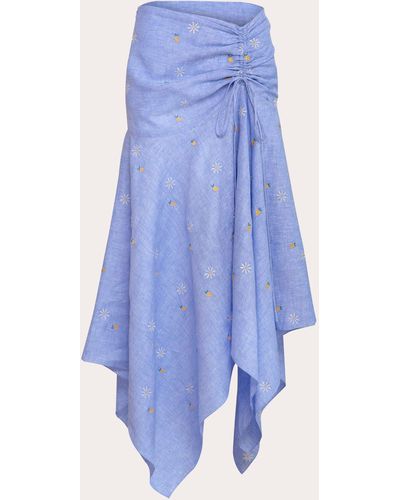 Estefania Vela Mango Handkerchief Skirt - Blue