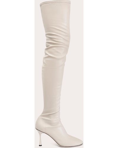 STUDIO AMELIA Leather Spire Thigh-high 90 Boot - Natural