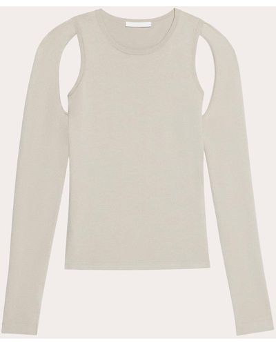 Helmut Lang Cutout Cotton Sweater - White