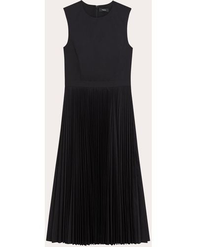 Theory Pleated Midi Dress - Black