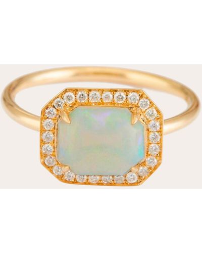 Yi Collection Opal & Diamond Mini Magic Ring Cotton - Natural