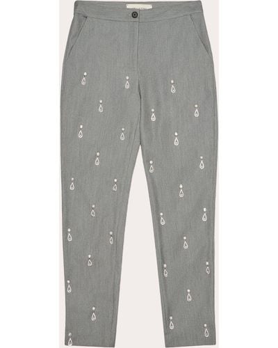 Hellessy Elliot Embellished Pants - Gray