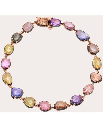 Amrapali Multicolor Sapphire & 18k Rose Gold Blossom Bracelet 18k Gold - Pink