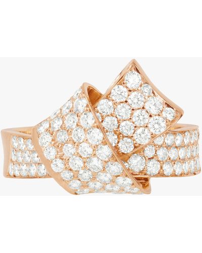 Carelle Jumbo Knot Pavé Diamond Ring - Metallic