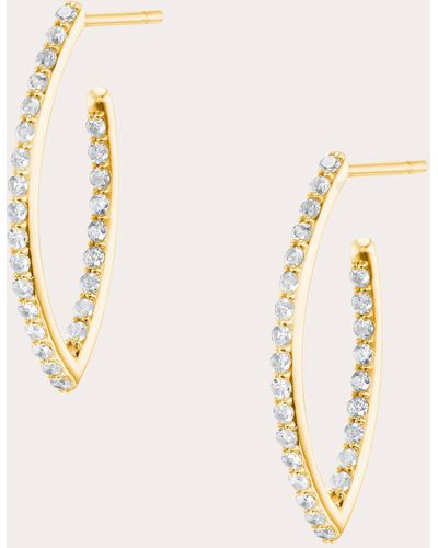 Sheryl Lowe Diamond & 14k Pavé Marquise Hoop Earrings - Natural