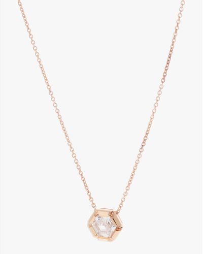 Selim Mouzannar Diamond Hexagon Pendant Necklace - Metallic