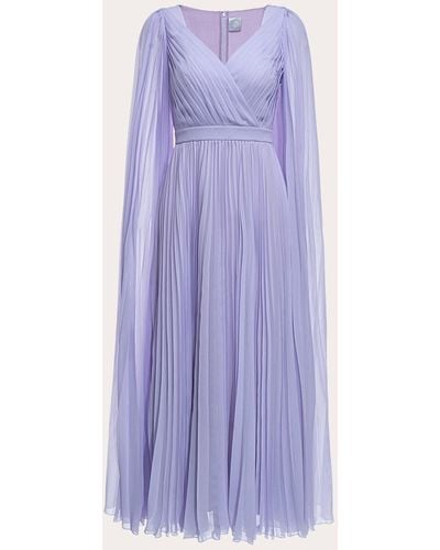 Huishan Zhang Beryl Pleated Georgette Dress - Purple