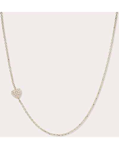 Anzie Love Letter Pavé Heart Necklace - Natural