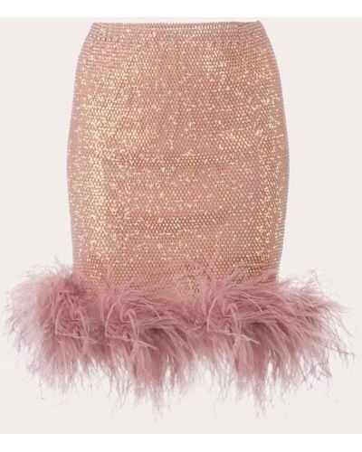 Santa Brands Sparkle Feathered Mini Skirt - Pink