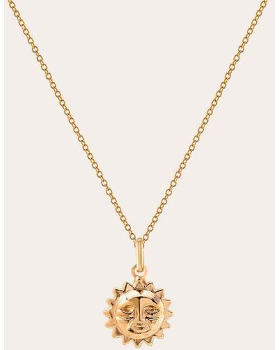 Zoe Lev Sun Pendant Necklace - Metallic
