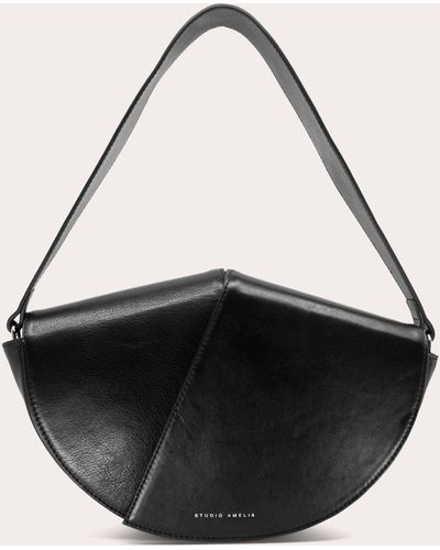 STUDIO AMELIA Stingray Midi Shoulder Bag - Black
