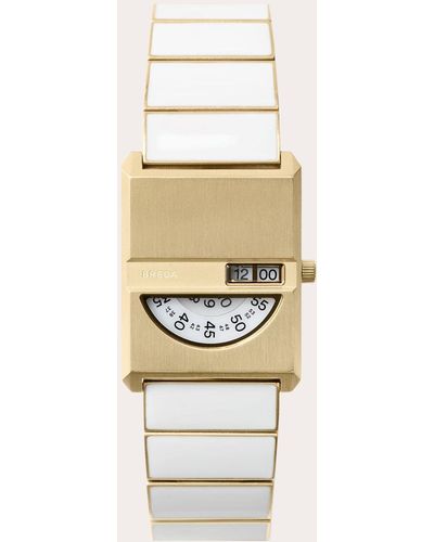 Breda Pulse Tandem Bracelet Watch 18k Gold - White