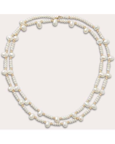 JIA JIA Freshwater Pearl Beaded Double-strand Necklace 14k Gold - Natural