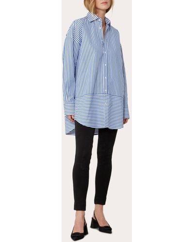 With Nothing Underneath The Molly Fine Poplin Shirt - Blue