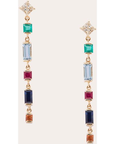 Yi Collection Diamond And Rainbow Earrings 18k Gold - Natural