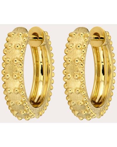 Jude Frances Moroccan Beaded Trio Hoop Earrings - Metallic