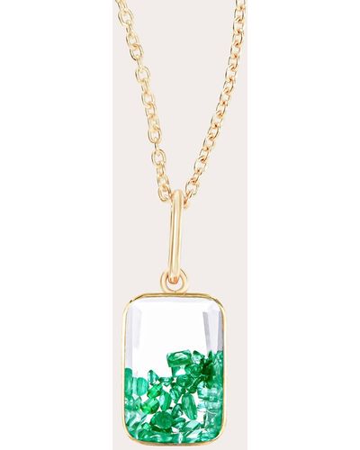 Moritz Glik Ten Fourteen Rose-cut Emerald Shaker Pendant Necklace 18k Gold - Green
