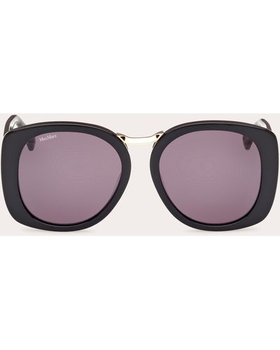 Max Mara Shiny Bridge Oversized Round Sunglasses - Brown