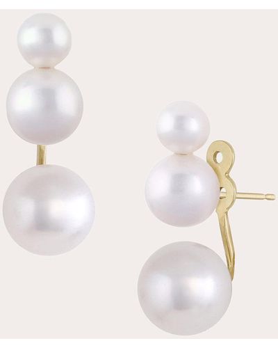 White/space Space Pila Pearl Floater Ear Jackets 14k Gold - Natural