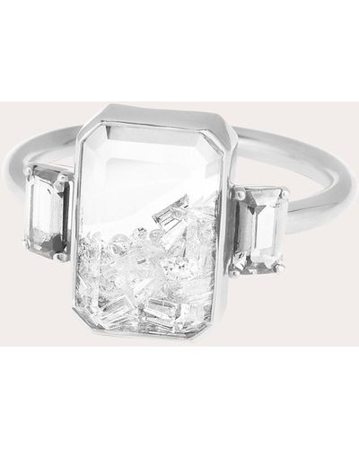 Moritz Glik Three-stone Emerald-cut Shaker Ring - Natural