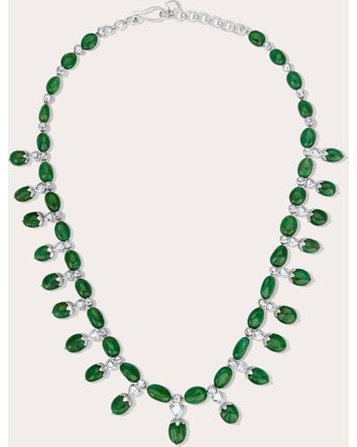 Amrapali Emerald & Diamond Bahaar Necklace 18k Gold - Green
