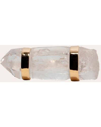 JIA JIA Crystalline Crystal Quartz Double Bar Ring 14k - Natural