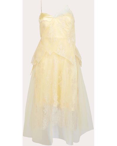 BYVARGA Luna Silk Tulle Dress - White