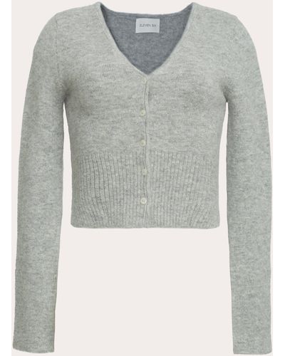 Eleven Six Jenni Fitted Cropped Cardigan - Gray