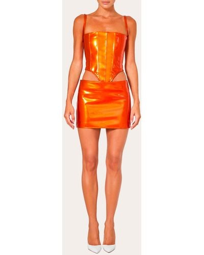 LAQUAN SMITH Low Slung Mini Skirt - Orange