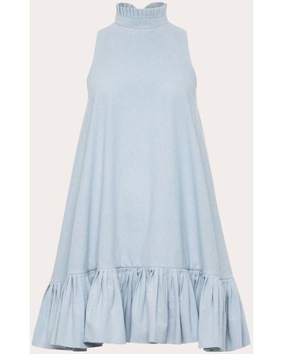 Azeeza Alcott Chambray Mini Dress - Blue